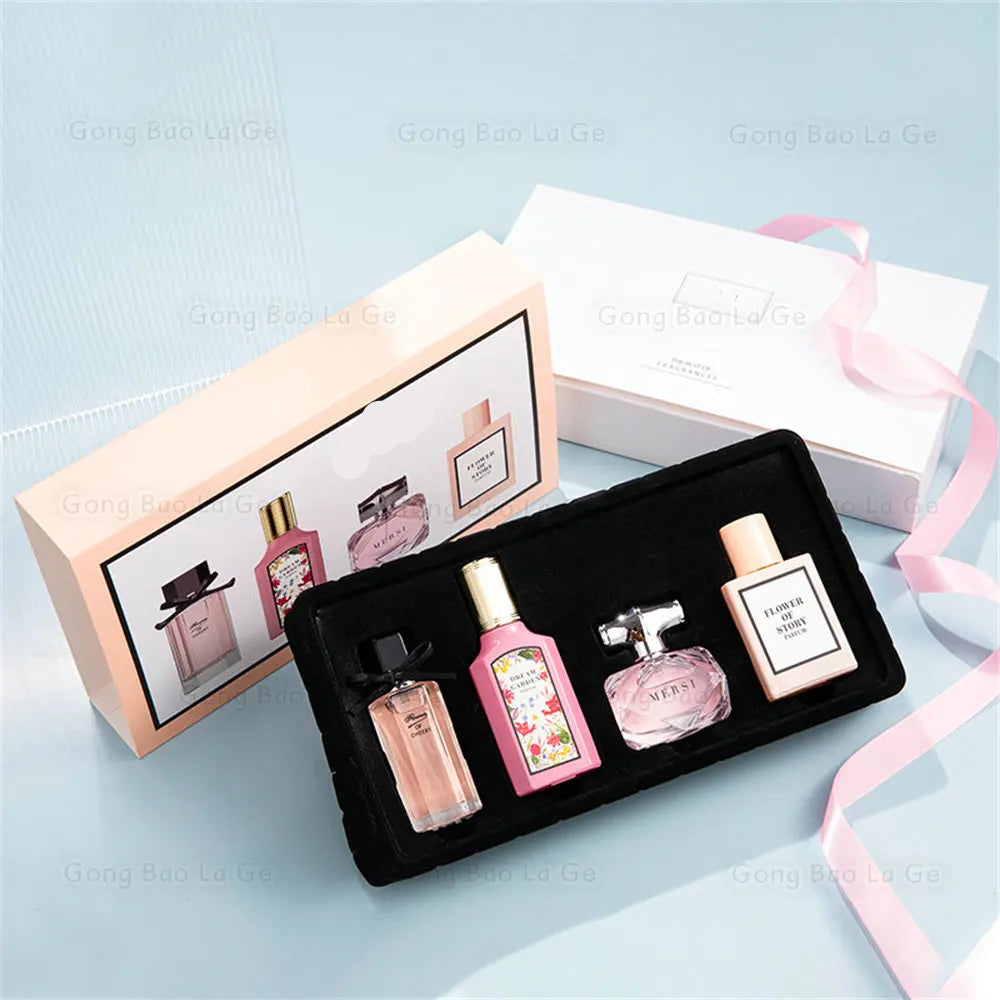 Floral Scent Gift Box 110ml Four Piece Set Women Perfume Lasting Fragrance Floral Scent Pheromone Eau De Parfum Men Cologne