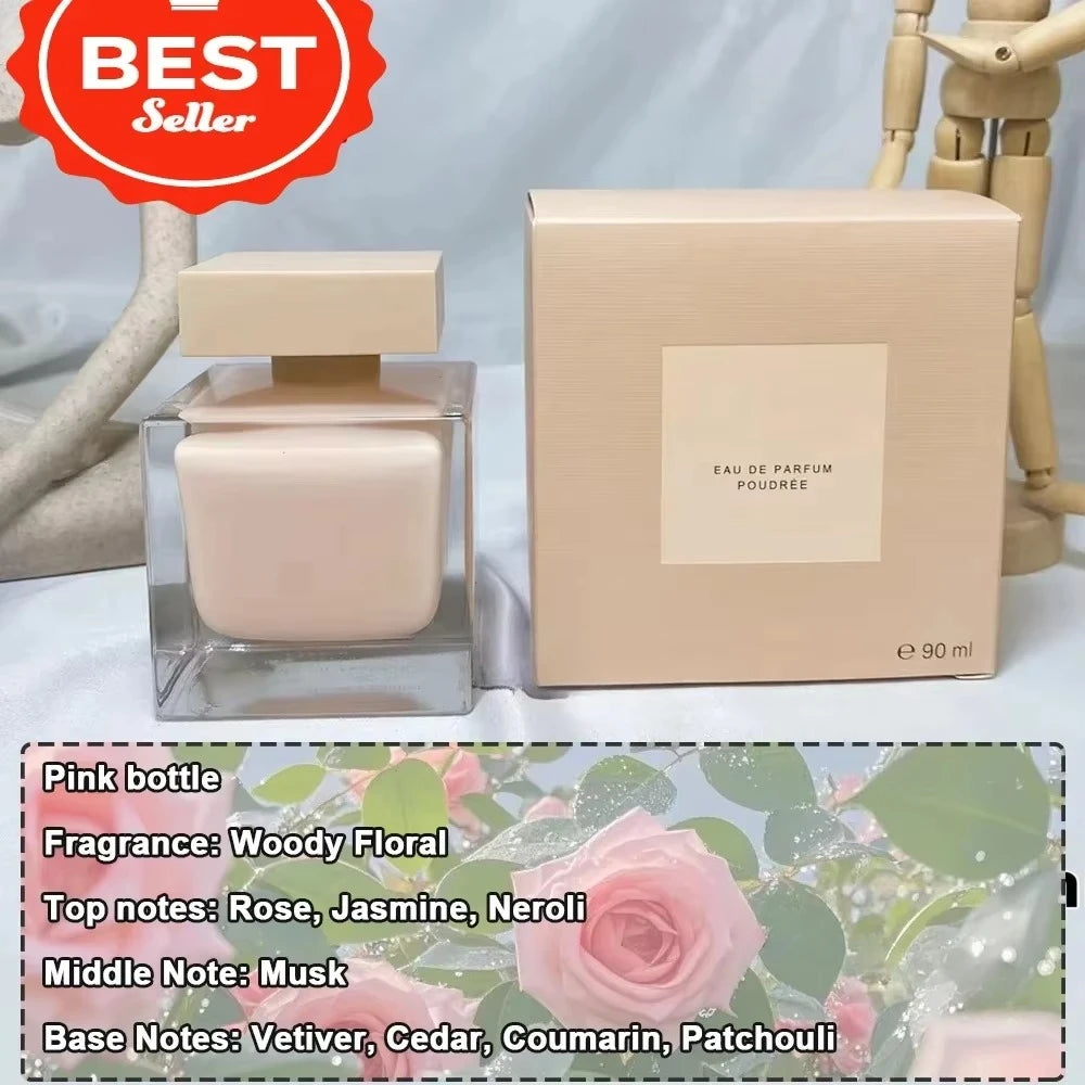 90ml Brand Women Perfume Long Lasting Woody Floral Eau de Parfum EDP Pure Musk Extract Women's Everyday Essential Perfume Gift