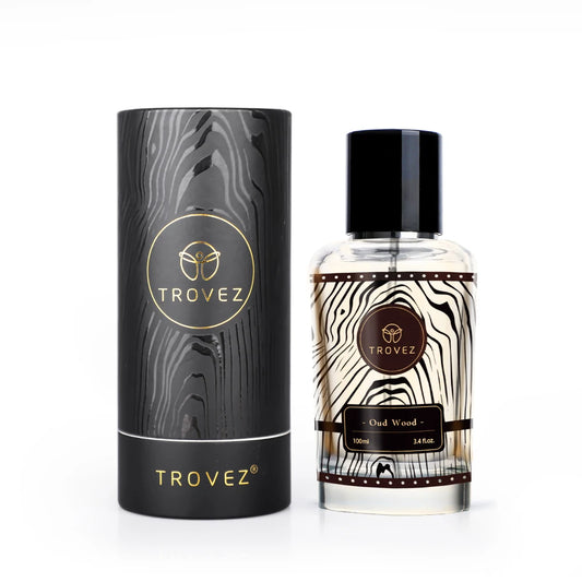 TROVEZ  Oud Wood 100ml Perfume Rich Wood Tone Perfume for Men Women Long-lasting Scent Unisex Fragrance Body Spray Romantic Gift