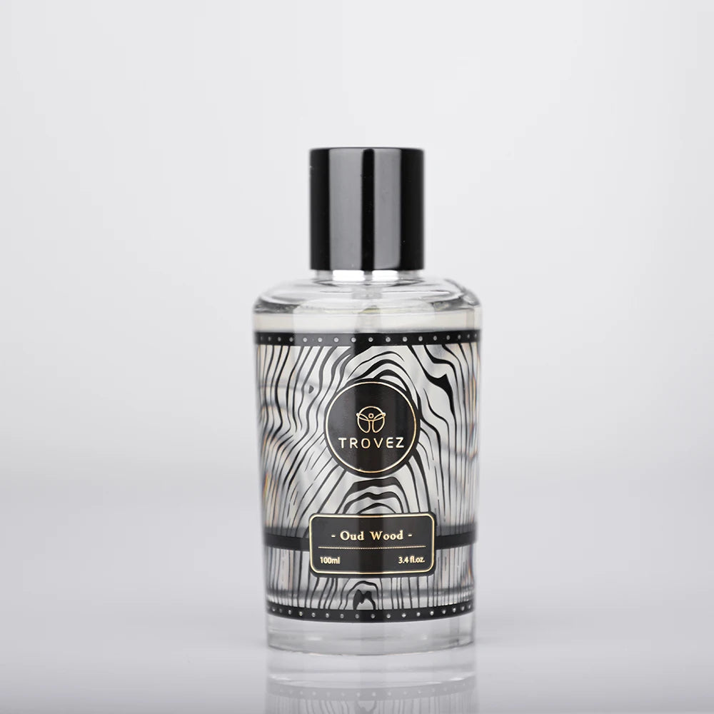 TROVEZ  Oud Wood 100ml Perfume Rich Wood Tone Perfume for Men Women Long-lasting Scent Unisex Fragrance Body Spray Romantic Gift