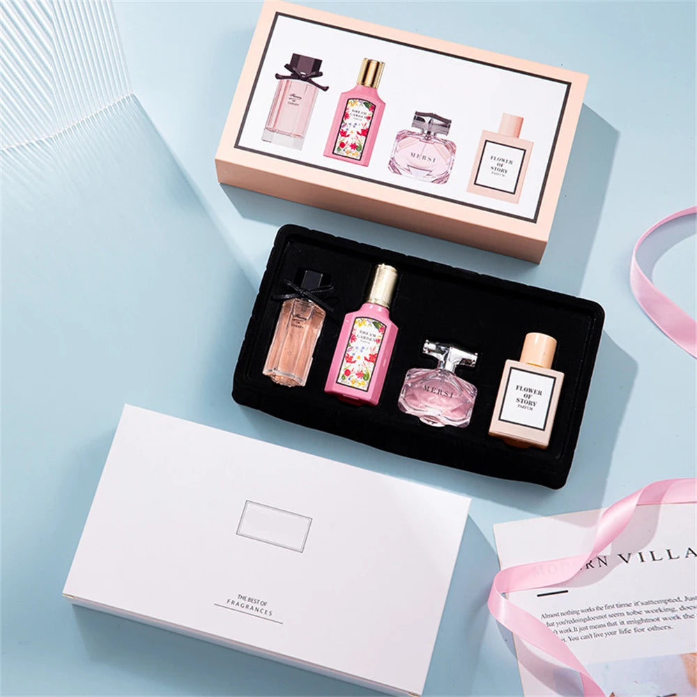 Floral Scent Gift Box 110ml Four Piece Set Women Perfume Lasting Fragrance Floral Scent Pheromone Eau De Parfum Men Cologne