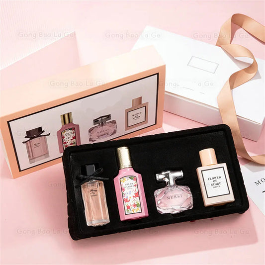 Floral Scent Gift Box 110ml Four Piece Set Women Perfume Lasting Fragrance Floral Scent Pheromone Eau De Parfum Men Cologne