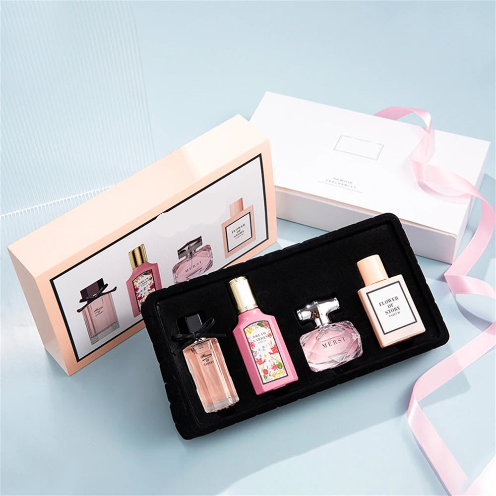 Brand Perfume Women Gift Box Four Piece Set Plant Floral Scent Pheromone Lasting Fragrance Exudes Feminine Charm