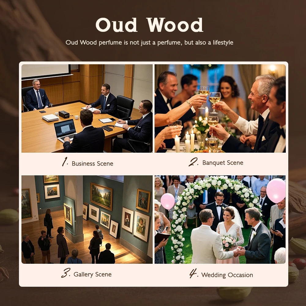 TROVEZ  Oud Wood 100ml Perfume Rich Wood Tone Perfume for Men Women Long-lasting Scent Unisex Fragrance Body Spray Romantic Gift