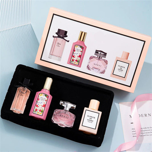 Brand Perfume Women Gift Box Four Piece Set Plant Floral Scent Pheromone Lasting Fragrance Exudes Feminine Charm