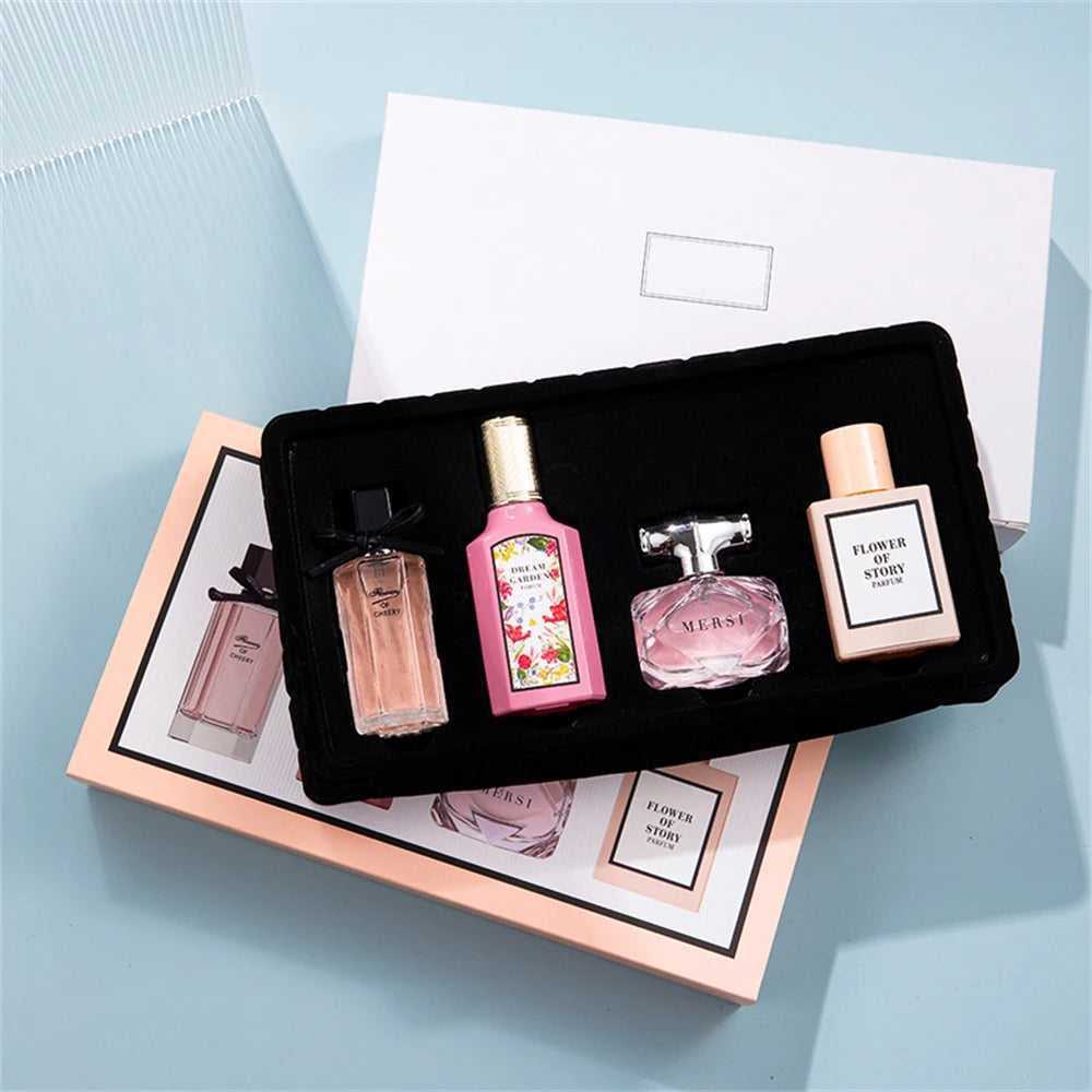 Brand Perfume Women Gift Box Four Piece Set Plant Floral Scent Pheromone Lasting Fragrance Exudes Feminine Charm