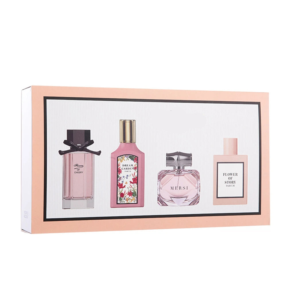 Brand Perfume Women Gift Box Four Piece Set Plant Floral Scent Pheromone Lasting Fragrance Exudes Feminine Charm